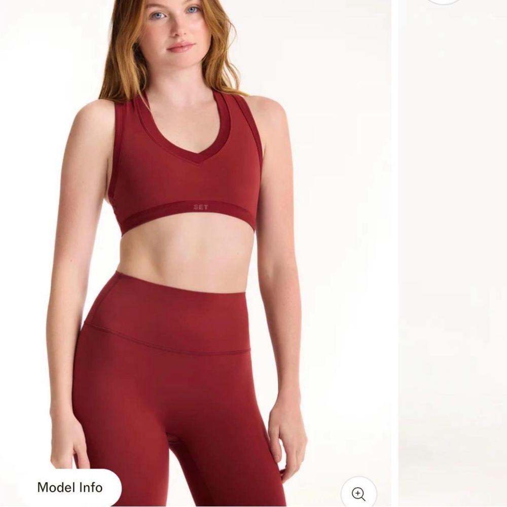 SET Active Women's Burgundy Sports Bra. New with tags and bag